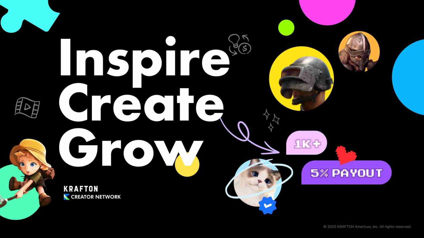Krafton 攜手全球遊戲創作者推出「Krafton Creator Network」計畫