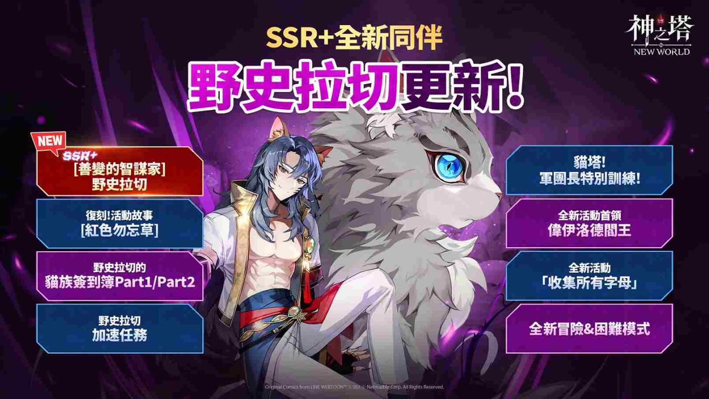 《神之塔：New World》推出 SSR+［善變的智謀家］野史拉切！多項活動同步展開